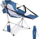 KingCamp Hammock Chair with Footrest Heavy Duty Swinging Rocking Camping Chairs for Adults up to 400lbs, Folding Portable Oversized Rocker with Cup Holder & Pillow for Outdoor Beach Lawn RV Sports