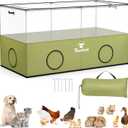 Pawaboo Small Animal Playpen, Pet Cage Tent with Breathable Mesh Wall and Bottom, Foldable Small Pet Enclosure for Puppy Kitten Rabbit Chicken Hamster Guinea Pig Indoor Outdoor Fence, Green