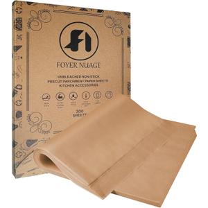 200 Pcs Unbleached Parchment Paper Baking Sheets, 9x13 Inch Baking paper, Precut Non-Stick Parchment Sheets for Baking, Cooking, Grilling, Air Fryer and Steaming, Precut Silicone baking paper