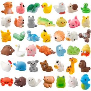 ywevyezc 42 Pcs Mini Resin Animals 42 Styles Resin Animals Figurines Bulk for Micro Fairy Party Favors Garden Hide Accessories Dollhouse Crafts Decor