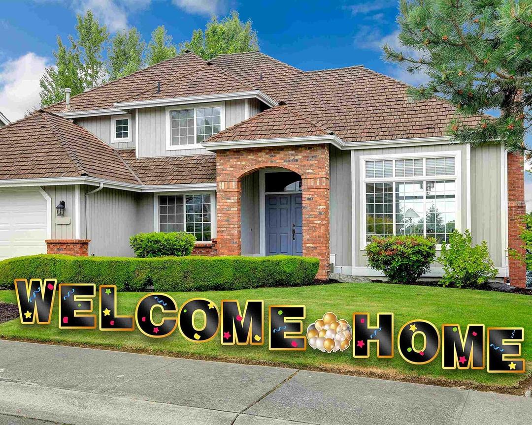 Welcome Home Yard Sign with Stakes Outdoor Welcome Home Decorations Suitable for Family Party Supplies Set of 12