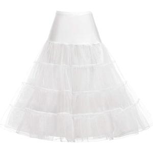GRACE KARIN Women's 50s Vintage Petticoat Crinoline Tutu Underskirts Tea Length 30 inch Long (X-Large, Ivory)