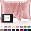 INSSL Silk Pillowcase for Women, Mulberry Silk Pillowcase for Hair and Skin and Stay Comfortable and Breathable During Sleep (Queen, Coral)