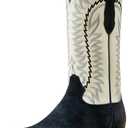 Ariat Men's Futurity Time Western Boot (9.5 Narrow, Blanco/Polo Blue Roughout)