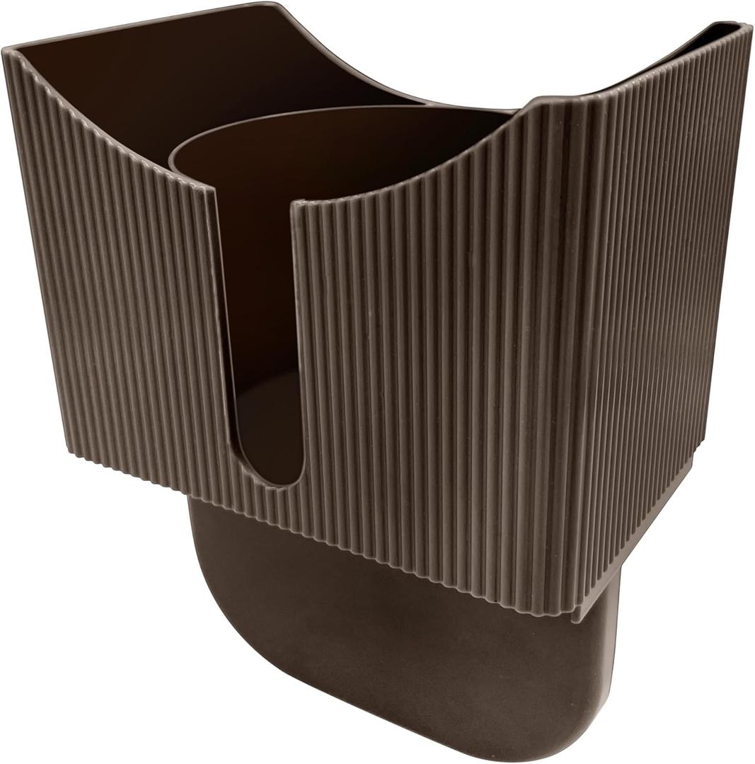 Couch Anti-Spill Drink Holder Tray, Couch Seat Cushion Cup Beverage Holder for Cups, Mugs, Bottles, Cans (Brown)