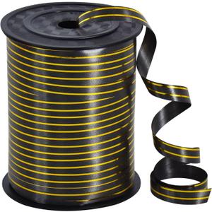 TONIFUL Curling Ribbon-Black Gold Balloon Curling Ribbons-250 Yards Balloon String for DIY Decor,Gift Wrapping,Ribbons and Bows for Christmas New Year Birthday Gifts Halloween Graduation Supplies