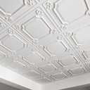 Art3d Drop Ceiling Tiles 24x24 in White (12-Pack, 48 Sq.ft), Wainscoting Panels Glue Up 2x2, 12pcs 24"x24"