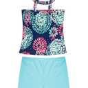 Girls Halter Tankini Swimsuit with Shorts 6-7Y