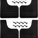 4PCS Car Mud Flaps, Flexible Rubber Vehicle Mudflaps Mudguard Splash Guard with Hardware, Automotive Exterior Front & Rear Protection Accessories, Universal for Pickup Truck SUV (Black)