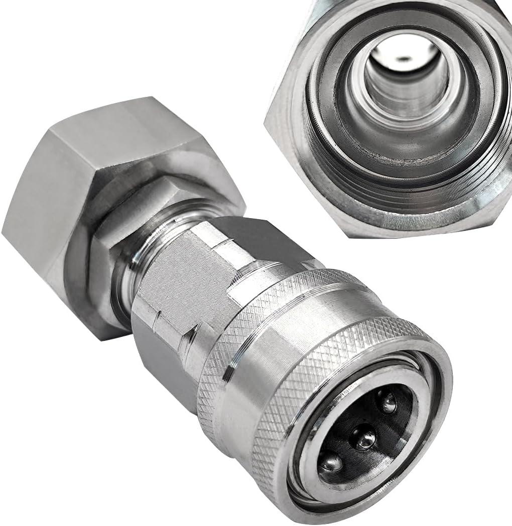 Beduan Stainless Steel 3/4 Garden Hose Female Threaded to 3/8 (!NOT for 1/4!) Pressure Washer Adapter Convert Hose to Power Washer Quick Connector Socket Coupler(3/8 QC)