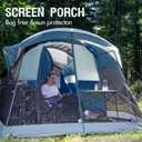 PORTAL 8 Person Family Camping Tent with Screen Room, Water Resistant Big Tunnel Tents with Rainfly, Large Family Tent for Camping, Outdoor, Patio