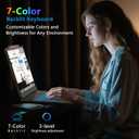 TQQ iPad Air 13 Inch Case Keyboard (M3 2025 / M2 2024), iPad Pro 12.9 (6th, 5th, 4th, 3rd Gen) Keyboard - 360 Rotatable, 7-Color Backlight, Multi-Touch Trackpad, Thin & Light (Black)