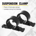 Briwooody 50 Pack 1 1/4 Inch Pipe Supports Suspension Clamp Pipe Clamps Pex Clamps for Pex, Copper, CPVC(Black)