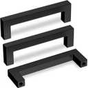 goldenwarm 5 Pack Black Cabinet Pulls 4-1/2in Drawer Pulls Modern Kitchen Cabinet Handles Black Dresser Stainless Steel Hardware