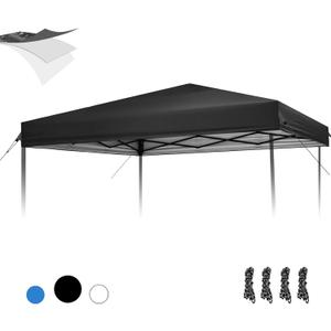 1010 Canopy Replacement Top, Pop Up Canopy Replacement Tent Cover for Straight Leg Frame, Waterproof Canopy Top Cover for Garden Patio Camping (Top Only)(Black)