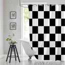 Black and White Shower Curtain,Checkered Flag Racing Race Car Flag,Fabric Bath Curtain for Bathroom,Waterproof Curtains for Bathroom,Shower Curtain with Hook,60"X72"