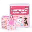 Pet Soft Disposable Dog Diapers - Female Dog Diapers with Adjustable Foam Tail Hole, Ultra Protection Puppy & Cat Diapers Wetness Indicator for Dogs in Heat or Incontinence,50pcs (XS,Red)