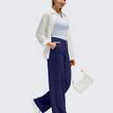 G4Free BareFeel High Stretch Wide Leg Pants for Women Soft Comfy Casual Yoga Pants with Pockets Petite/Regular/Tall (Black, XXL)