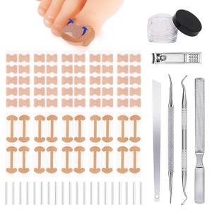 2 x Ingrown Toenail Removal Kit - 50 Pcs Pain-Free Ingrown Toenail Corrector Strips with Toe Nail Lifter Painless File - Easy Use Ingrown Toenail Tools Kit