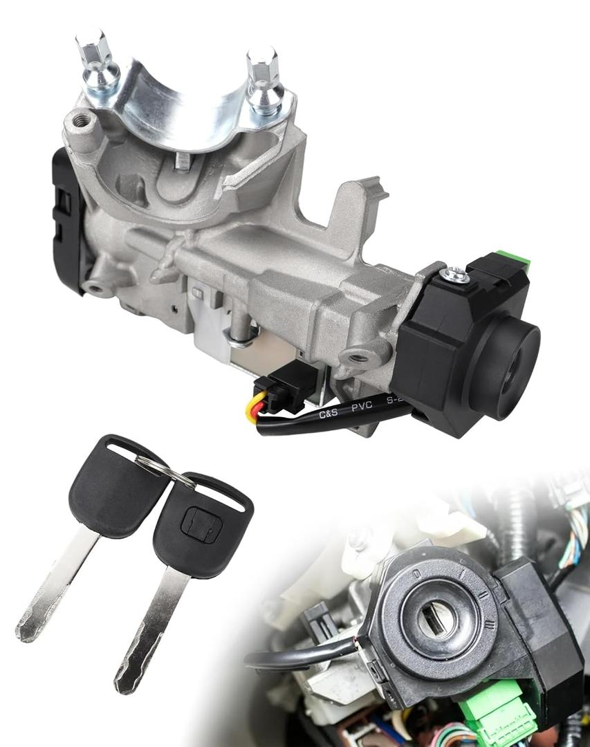 Ignition Lock Cylinder Assembly with 2 ID48 Transponder Keys (Unprogrammed), Compatible with Honda Accord CR-V Odyssey Fit 03-07, Replaces 35100-SDA-A71