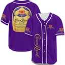 XXME Crown Fan Baseball Jersey Shirt, Crown Lovers Shirt Sports Uniform (Purple, L)
