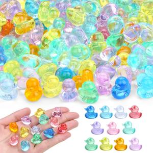 200PCS Small Little Plastic Ducks to Hide Miniature Figures Mini Resin Ducks Bulk Pack for Micro Garden Home Landscape Aquarium DIY Craft Office Desk Decor Vase Filler Gifts Party Favors