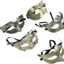 25pcs Half-face Plastic Masquerade Masks Vintage Halloween Lace Masks for Party Events