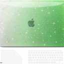 AKIT Compatible with MacBook Air 13 inch Case Sparkly M5 2026 2025-2022 M4 M3 M2 A3240 A3113 A2681, [Anti-Cracking] Hard Shell Laptop Case Cover for MacBook Air 13.6 inch, Gradient Green