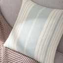 Blue Striped Pillow Covers 18x18 inch Pack of 2 Boho Throw Pillow Covers Couch Coastal Decorative Pillow Cases Woven Textured Neutral Boho Stripes Cushion Cover Farmhouse Spring Summer Decor