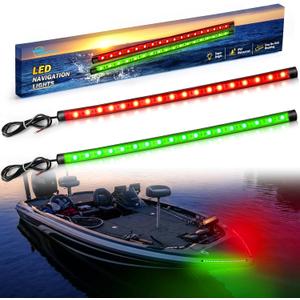 Red and Green Boat Navigation Lights, LED Boat Lights Waterproof, Bow Light for Boats LED 12V, Marine Running Light for Pontoon, Bass Boats and Kayak