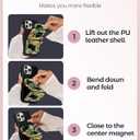 Camera Cover Stand Case for iPhone 13 Pro Max - 6.7 inch Women Mujer Girl Girly Unique Cute Aesthetic PU Leather Folio Folded Flipped Holder with Magnetic Closure, Cat Floral Flower