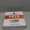 HATCHBOX PETG 3D Printer Filament, Dimensional Accuracy +/- 0.03 mm, 1 kg Spool, 1.75 mm, White