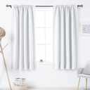 DUALIFE Pure White Room Darkening Curtains for Bedroom Small Windows - 45 Inch Length Rod Pocket Thermal Insulated Block Out Soundproof Curtains for Living Room Set of 2 Panels (White 42x45 Inch) (42"W x 45"L (Pack of 2))