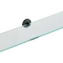 JQK Bathroom Glass Shelf Black, Tempered Glass Shower Storage 30 by 5 inches, 304 Stainless Steel Matte Black Wall Mount, TGS101L30-PB