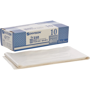 1 Box of 250: Envision Trash Bags 10 Gallon 24" x 23" P/N 8105-01-195-8730