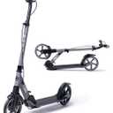 Aero Big Wheels Kick Scooter for Kids 6+, Teens & Adults | Light Up Wheels, Hand Brake, Rubber Deck Mat & Shock Absorption | Foldable & Height Adjustable