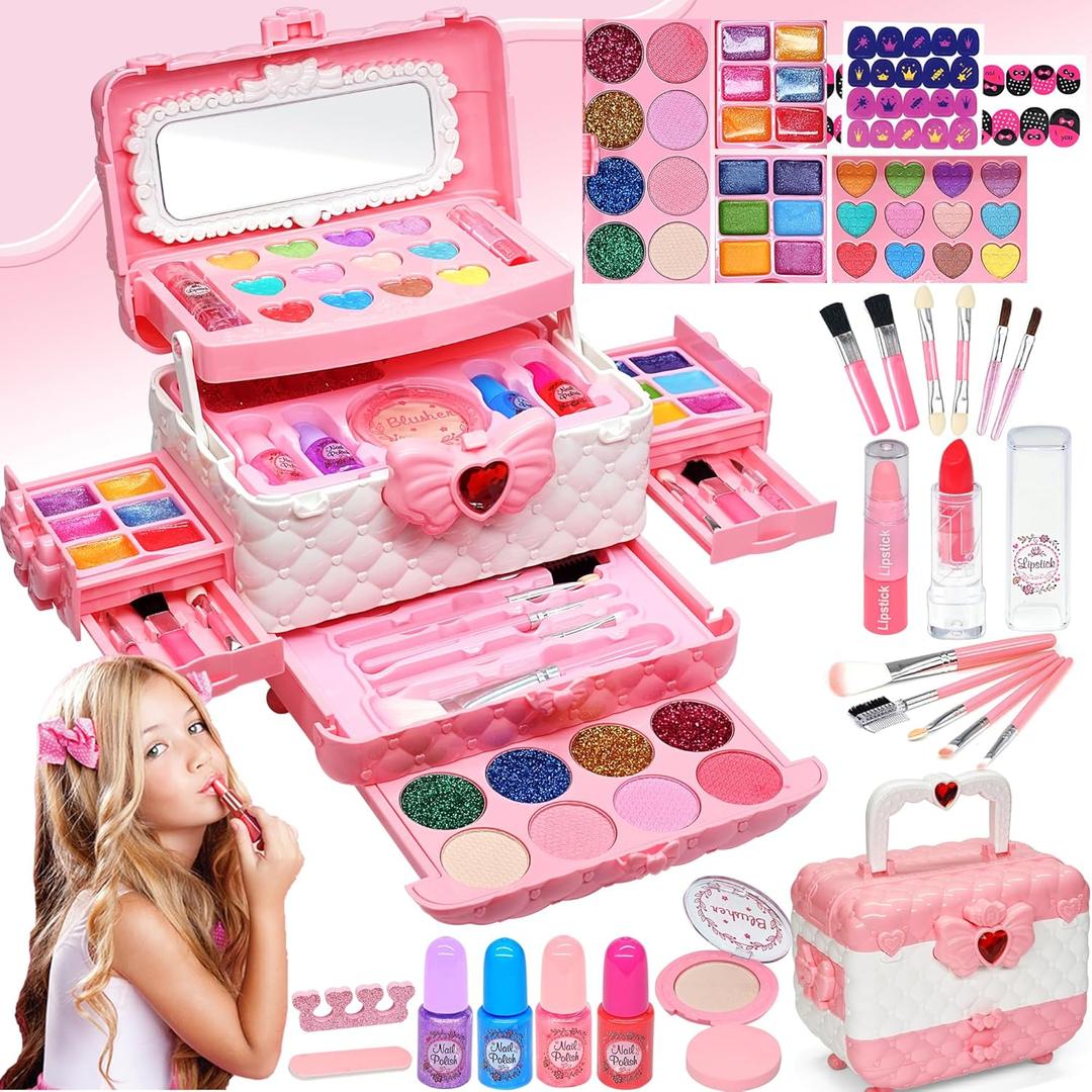 Kids Makeup Sets for Girls - Kids Makeup Sets for Girls 5-8, Maquillaje para Nias, Play Make Up Kit, Best Toys for Little Girl,Princess Toddler Kid Stuff, Ages3456789 10 Year Old Girl Birthday Gifts