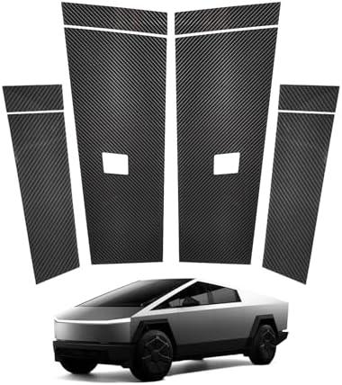 EVBASE B&C Pillar PPF Film for Cybertruck Pillars & Door Buttons Vinyl Wrap Front&Rear Door Trim Stickers Window Wrap Protection Carbon Fiber Film Tesla Cybertruck Accessories