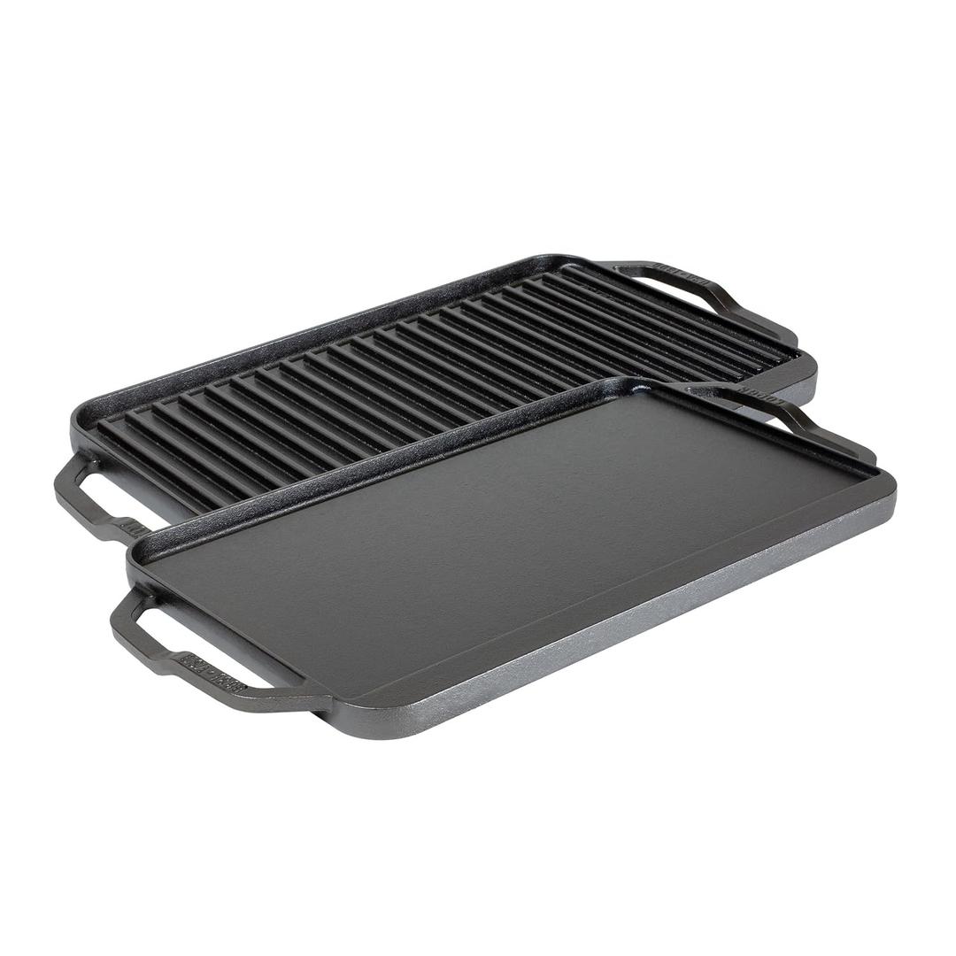 Lodge Chef Collection 19.5 x 10 Inch Cast Iron Reversible Grill/Griddle, Made in USA