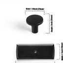 Goo-Ki 1.1 Inch Diameter Matte Black Cabinet Knob with Backplate #1,High-end Zinc Alloy Cabinet Hardware,6 Packed