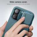 SURITCH for iPhone 16 Pro Case with Slide Camera Cover and Adjustable Kickstand, Compatible with MagSafe, Shockproof Bumper Case Slim Protective Cover for iPhone 16 Pro 6.3 Inch, Lake Green