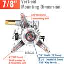 YAMATIC 7/8" Shaft Vertical Pressure Washer Pump Rear Inlet/Outlet 3000 PSI @ 2.5 GPM Replacement Pump for Power Washers, Compatible with 308653045, 308653052, 308653078, GCV190 and more