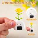 5 Pcs Mini Ceramic Bud Vases Rice Ball Small White Vase Japanese Onigiri Miniature Flower Vase for Flowers and Pampas Grass, Kawaii Japanese Craft for Table Decor