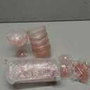 XUWAIDSGN 12 Pcs Champagne Martini Glasses 9 Oz with Gilded Removable Gold Rim Coupe Glasses Pink Martini Glasses Plastic Mimosa Vintage Coupe Glasses Set For Wedding Anniversary (12, Ribbed Pink)