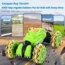 Hand Gesture Sensing RC Stunt Car Toys for 6-12 yr Boys&Girls - Easter Christmas Birthday Gifts, 2.4Ghz Remote Control Twist Car Toys Gifts for Kids 6 7 8 9 10 11 12 Year Old (Bright Green)