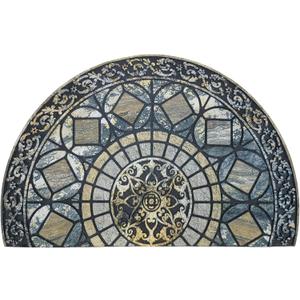 CHICHIC Entrance Door Mat Large 18 x 30 Inch Entry Way Doormat Front Door Rugs Outdoors Heavy Duty Welcome Mat Non Slip Rubber Back Low Profile for Garage, Patio, High Traffic Area, Blue