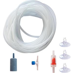 Aquarium Air Pump Accessories - Contains Airline Tubing, Control Valve, Air Stones, Check Valves, Suction Cups