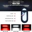 4 x 6 Inch Oval Dual Revolution LED Tail Lights Red Stop Turn Tail Lights White Backup Reverse Lights Kit for Trailer RV Truck IP67 Waterproof 4PCS