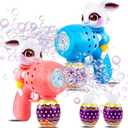 Easter Bunny Bubble for Toddlers: 2-Pack Bubble Guns for Kids 4-8 | Bubble Machine for Toddlers 1-3 | Bubble Blaster with Refill Solution | Outdoor Toys Gifts for Easter Basket Stuffers
