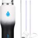 SENDESTAR Water Bottle,Wide Mouth Stainless Steel Vacuum Insulated Double Wall Keep Liquids Cold or Hot All Day,Sweat Proof Sport Design,Fit Car Cup Holder,White Black Gradient,40 Ounces